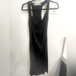 Black Diane Von Furstenberg Dress. Mid length, cowl neck. Size 2